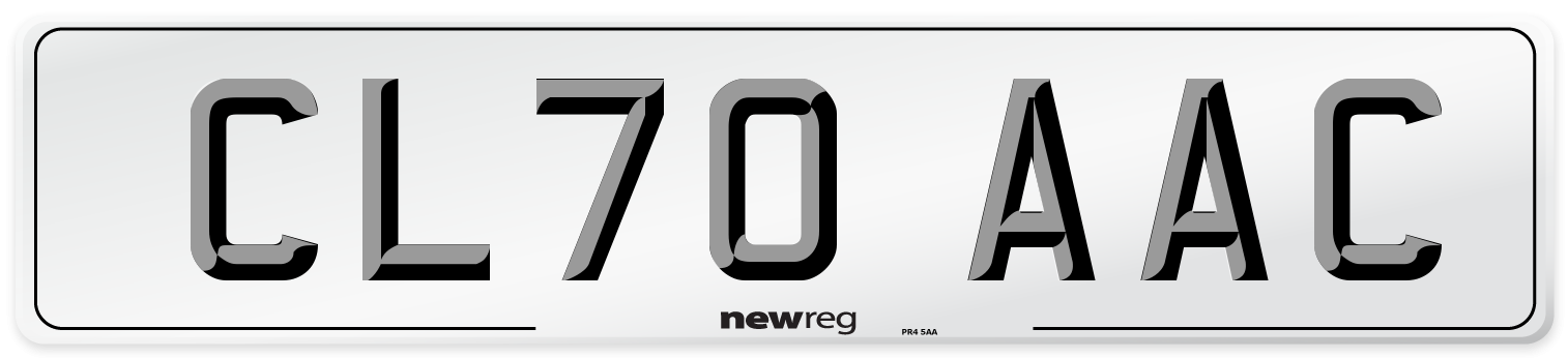 CL70 AAC Number Plate from New Reg